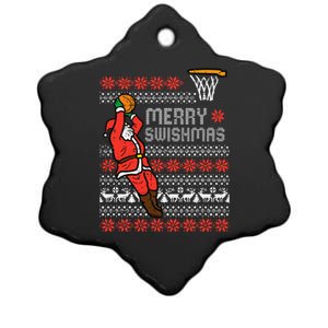 Merry Swishmas Basketball Ugly Christmas Xmas Ceramic Star Ornament