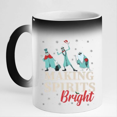 Making Spirits Bright Christmas Haunted Ghosts 11oz Black Color Changing Mug