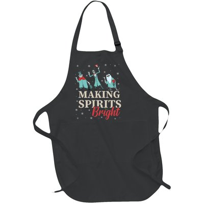 Making Spirits Bright Christmas Haunted Ghosts Full-Length Apron With Pockets