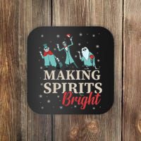 Making Spirits Bright Christmas Haunted Ghosts Coaster