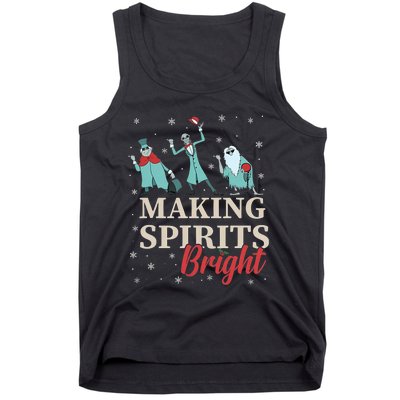 Making Spirits Bright Christmas Haunted Ghosts Tank Top