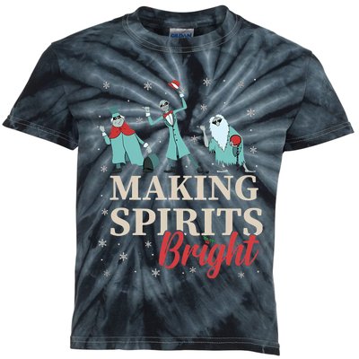 Making Spirits Bright Christmas Haunted Ghosts Kids Tie-Dye T-Shirt