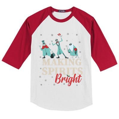 Making Spirits Bright Christmas Haunted Ghosts Kids Colorblock Raglan Jersey