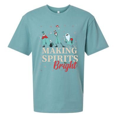 Making Spirits Bright Christmas Haunted Ghosts Sueded Cloud Jersey T-Shirt