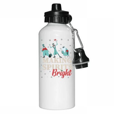 Making Spirits Bright Christmas Haunted Ghosts Aluminum Water Bottle