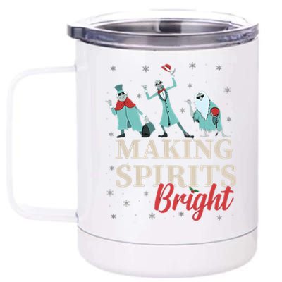 Making Spirits Bright Christmas Haunted Ghosts 12 oz Stainless Steel Tumbler Cup