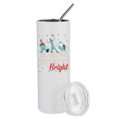 Making Spirits Bright Christmas Haunted Ghosts Stainless Steel Tumbler