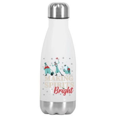 Making Spirits Bright Christmas Haunted Ghosts Stainless Steel Insulated Water Bottle