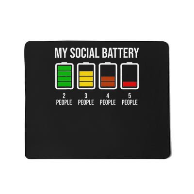 My Social Battery Funny Introverted Low Energy Antisocial Mousepad