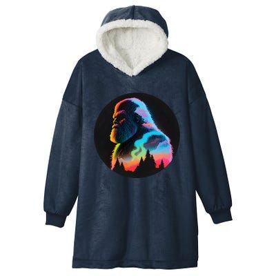 Mystical Sasquatch Bigfoot Colorful Hooded Wearable Blanket