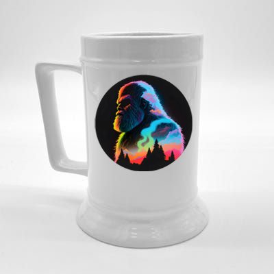 Mystical Sasquatch Bigfoot Colorful Beer Stein