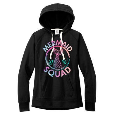 Mermaid Squad Birthday Mermaid Tail Family Matching Beach Women's Fleece Hoodie