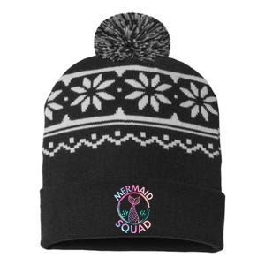 Mermaid Squad Birthday Mermaid Tail Family Matching Beach USA-Made Snowflake Beanie