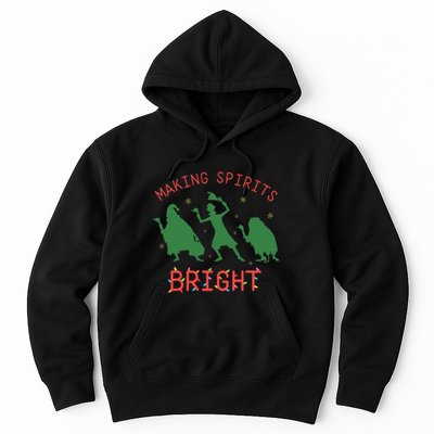 Making Spirits Bright Hitchhiking Ghosts Funny Christmas Hoodie