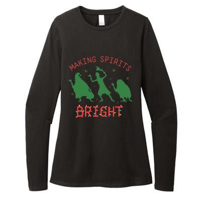 Making Spirits Bright Hitchhiking Ghosts Funny Christmas Womens CVC Long Sleeve Shirt