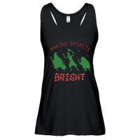 Making Spirits Bright Hitchhiking Ghosts Funny Christmas Ladies Essential Flowy Tank