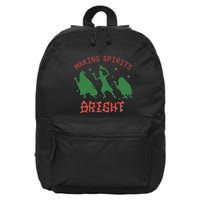 Making Spirits Bright Hitchhiking Ghosts Funny Christmas 16 in Basic Backpack