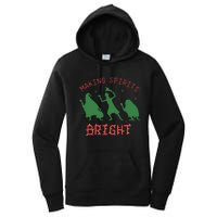 Making Spirits Bright Hitchhiking Ghosts Funny Christmas Women's Pullover Hoodie