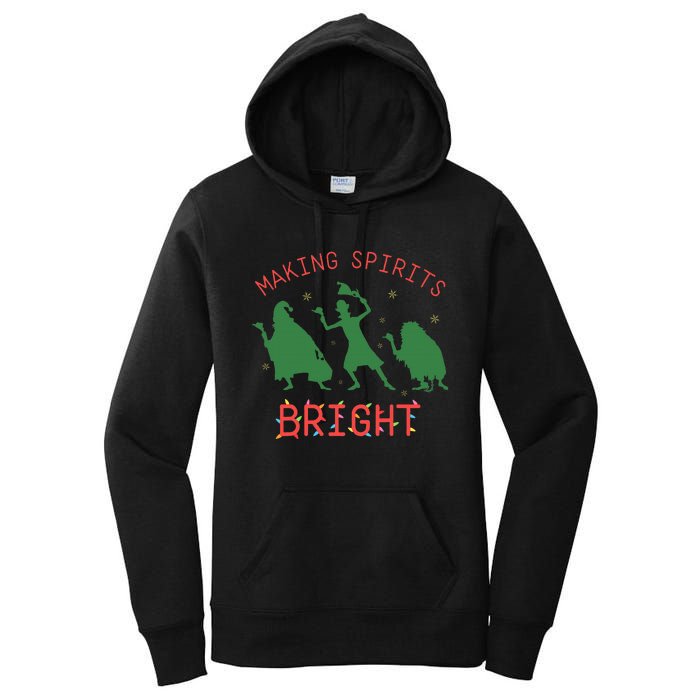 Making Spirits Bright Hitchhiking Ghosts Funny Christmas Women's Pullover Hoodie