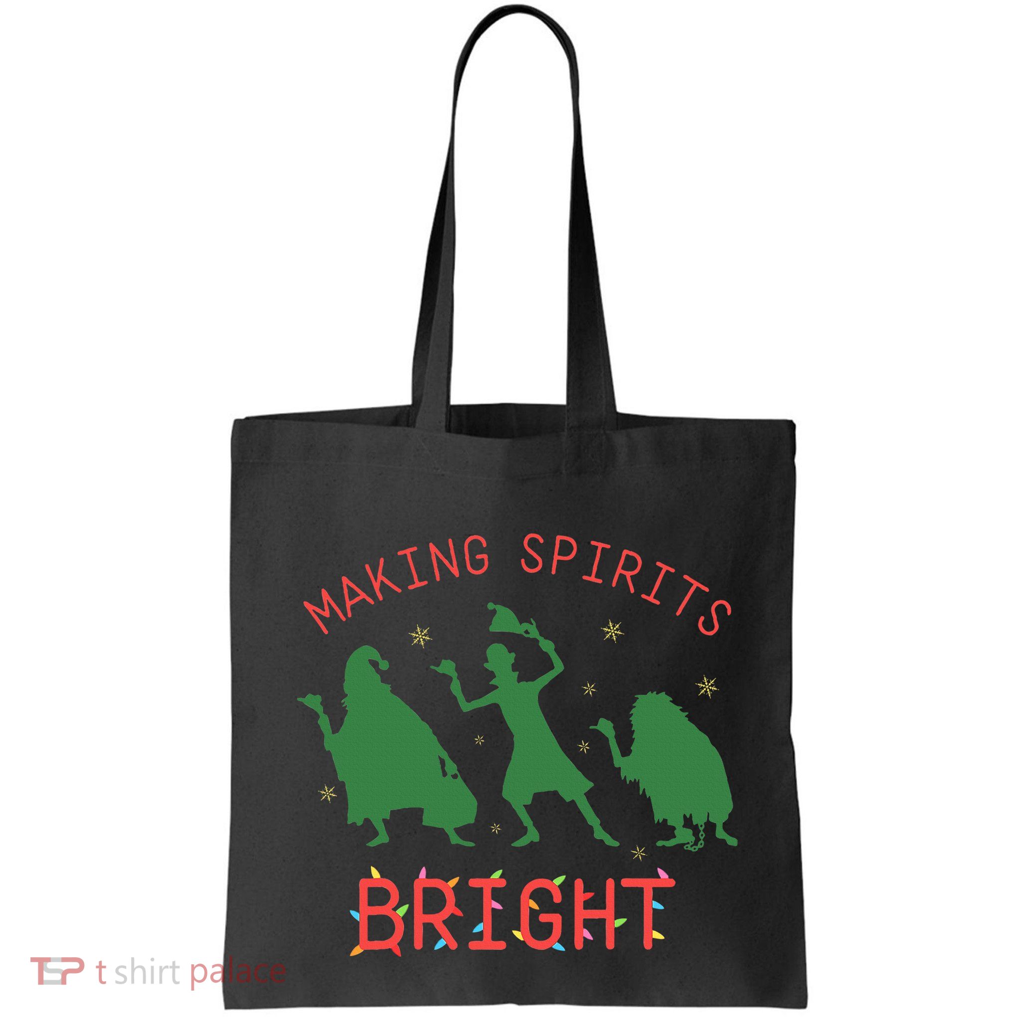 Making Spirits Bright Hitchhiking Ghosts Funny Christmas Bag