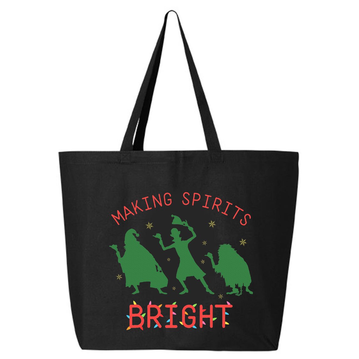 Making Spirits Bright Hitchhiking Ghosts Funny Christmas 25L Jumbo Tote