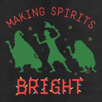 Making Spirits Bright Hitchhiking Ghosts Funny Christmas 25L Jumbo Tote