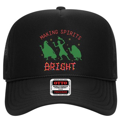 Making Spirits Bright Hitchhiking Ghosts Funny Christmas Trucker Hat