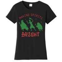 Making Spirits Bright Hitchhiking Ghosts Funny Christmas Women's T-Shirt