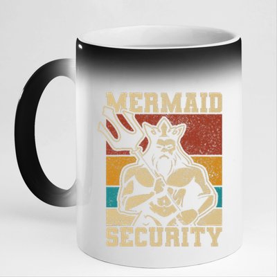 Mermaid Security Bday Costume Merman Birthday Party Outfit 11oz Black Color Changing Mug