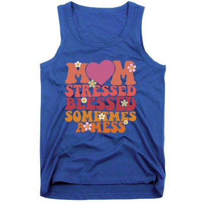 Mom Stressed Blessed Sometimes A Mess Gift Tank Top