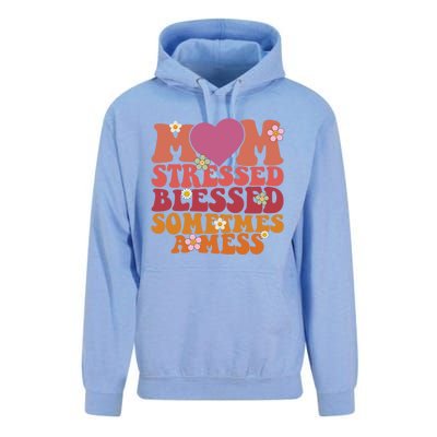 Mom Stressed Blessed Sometimes A Mess Gift Unisex Surf Hoodie