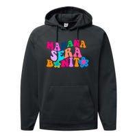 Manana Sera Bonito Words On Back Aesthetic Trendy Performance Fleece Hoodie