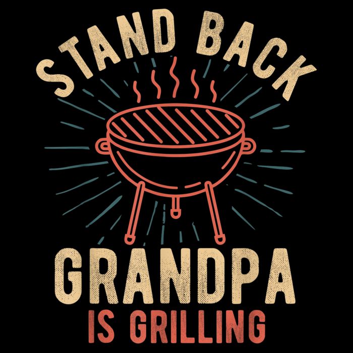 Mens Stand Back Grandpa Is Grilling Vintage For Him BBQ Fun T-Shirt