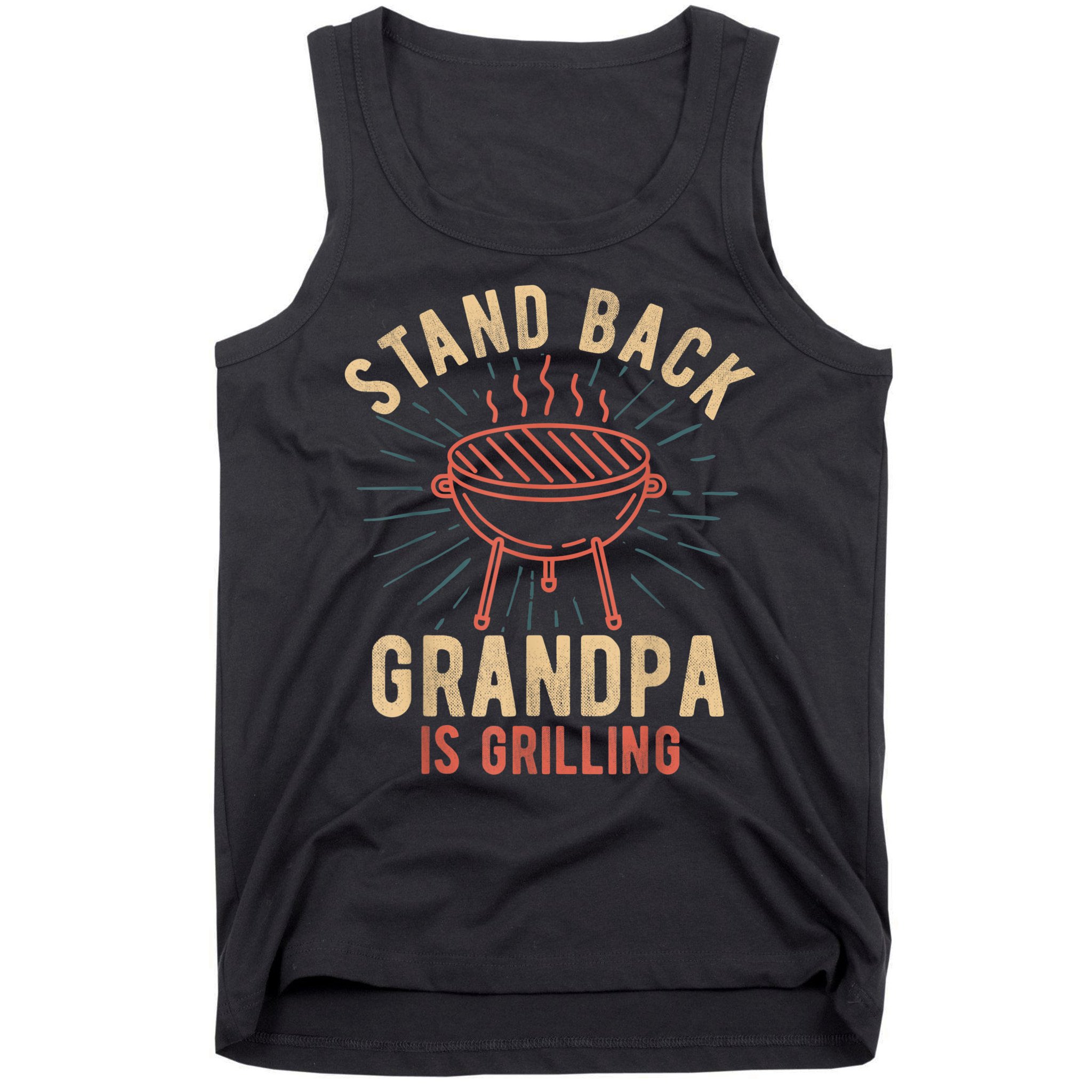Mens Stand Back Grandpa Is Grilling Vintage For Him BBQ Fun Tank Top