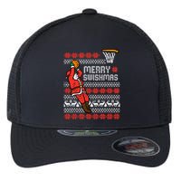 Merry Swishmas Basketball Ugly Christmas Xmas Flexfit Unipanel Trucker Cap