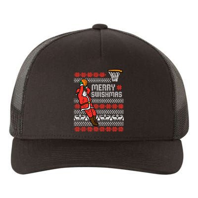 Merry Swishmas Basketball Ugly Christmas Xmas Yupoong Adult 5-Panel Trucker Hat