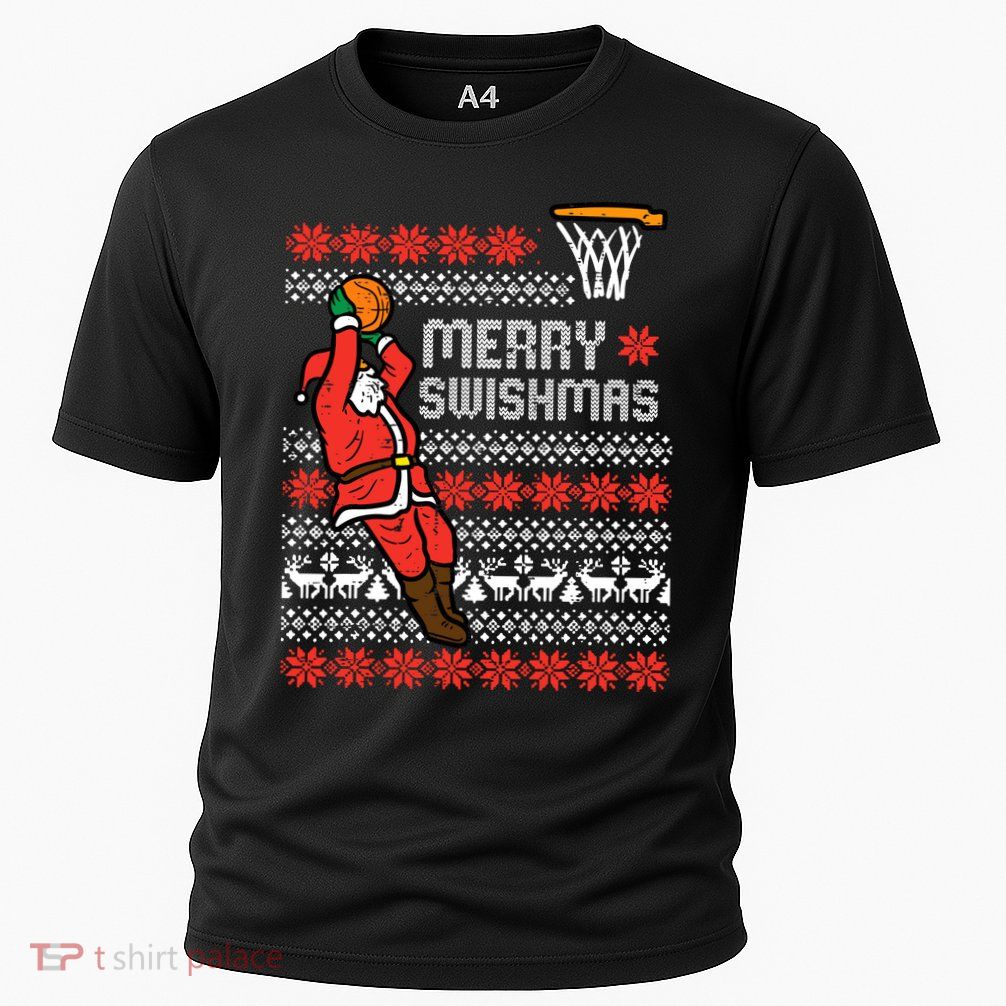 Merry Swishmas Basketball Ugly Christmas Xmas Performance Shirt