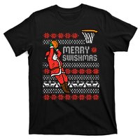 Merry Swishmas Basketball Ugly Christmas Xmas T-Shirt