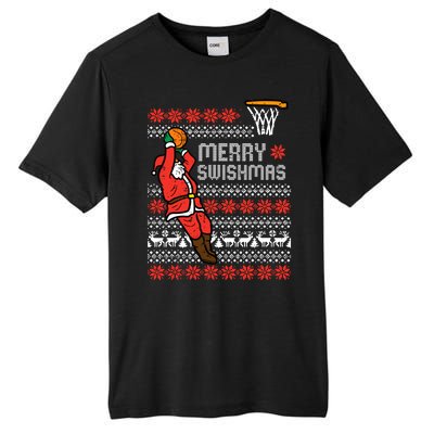 Merry Swishmas Basketball Ugly Christmas Xmas Tall Fusion ChromaSoft Performance T-Shirt