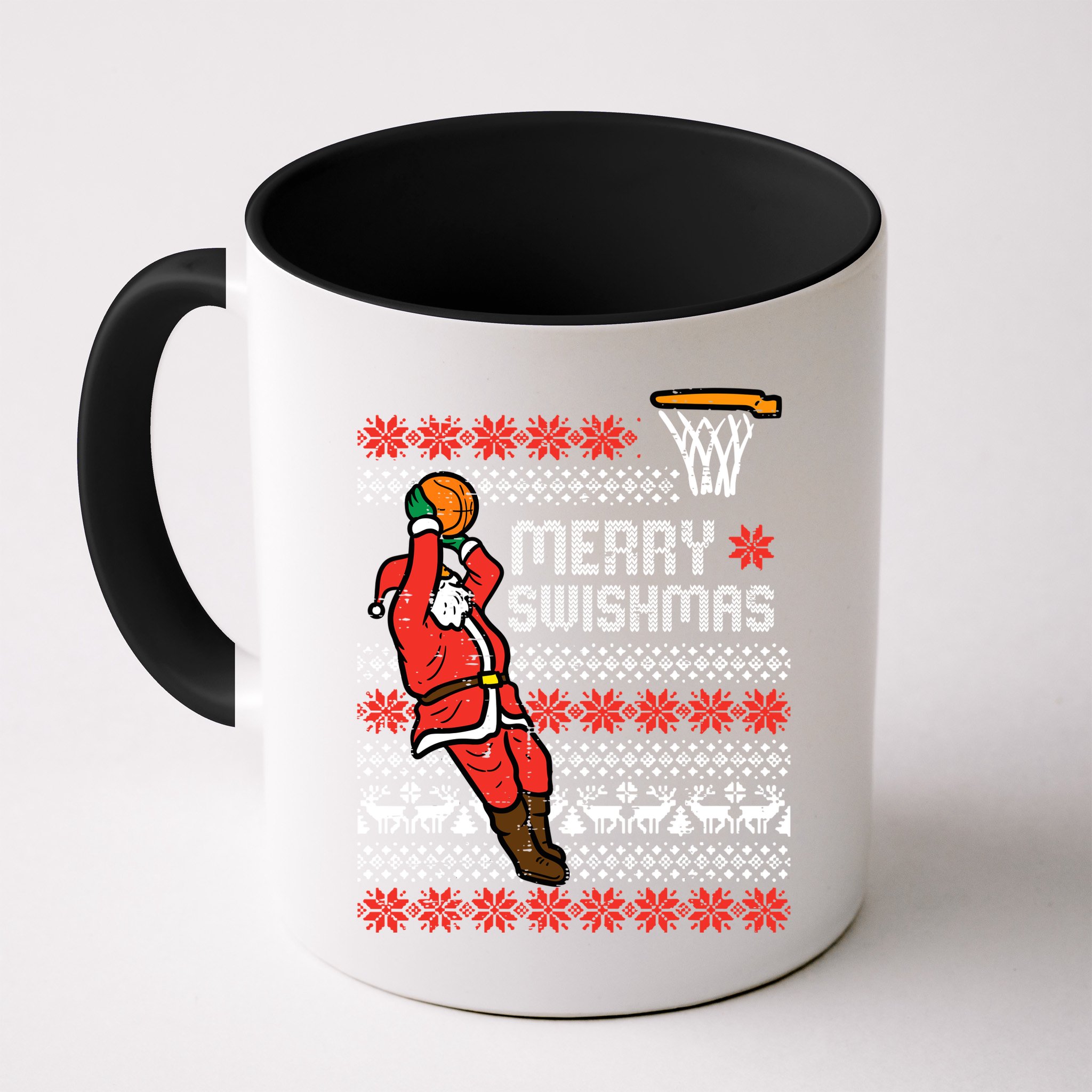 Merry Swishmas Basketball Ugly Christmas Xmas Mug