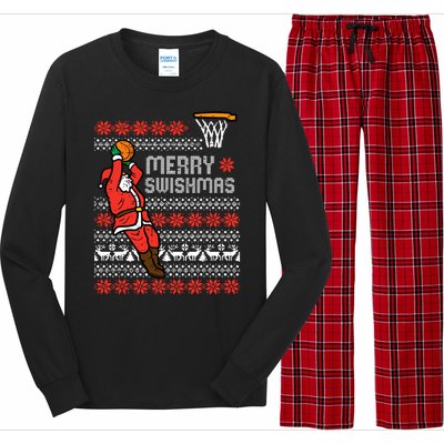 Merry Swishmas Basketball Ugly Christmas Xmas Long Sleeve Pajama Set