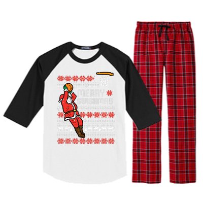 Merry Swishmas Basketball Ugly Christmas Xmas Raglan Sleeve Pajama Set