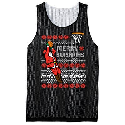 Merry Swishmas Basketball Ugly Christmas Xmas Mesh Reversible Basketball Jersey Tank