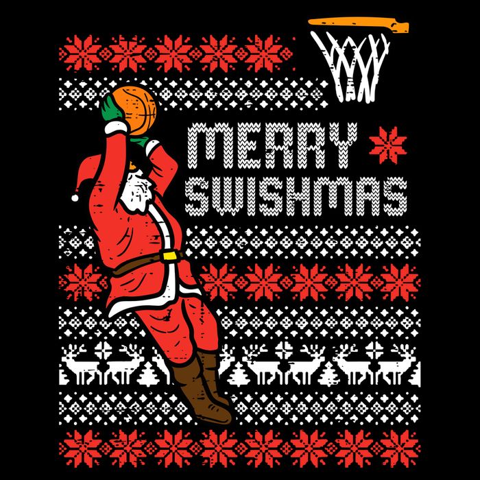 Merry Swishmas Basketball Ugly Christmas Xmas Mesh Reversible Basketball Jersey Tank