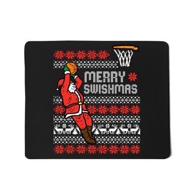 Merry Swishmas Basketball Ugly Christmas Xmas Mousepad