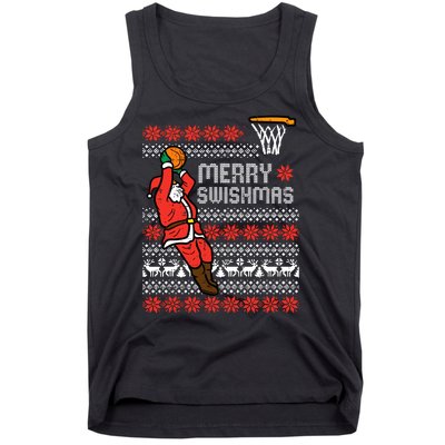 Merry Swishmas Basketball Ugly Christmas Xmas Tank Top