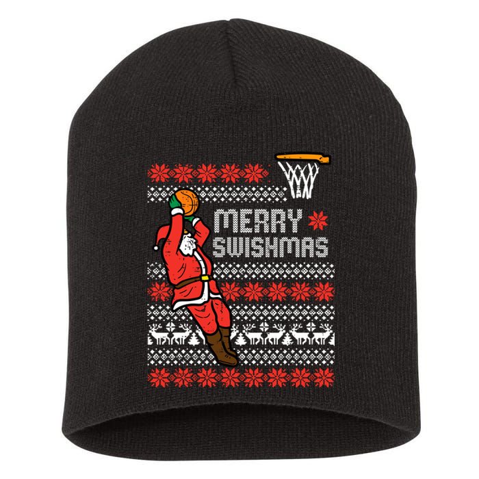 Merry Swishmas Basketball Ugly Christmas Xmas Short Acrylic Beanie