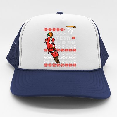 Merry Swishmas Basketball Ugly Christmas Xmas Trucker Hat