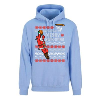 Merry Swishmas Basketball Ugly Christmas Xmas Unisex Surf Hoodie