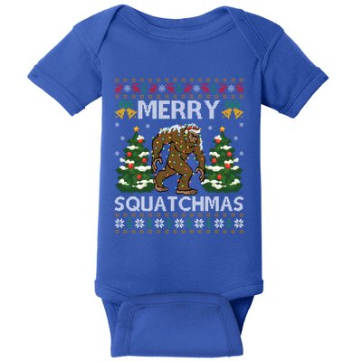 Merry Squatchmas Bigfoot Gift Ugly Santa Bigfoot Christmas Gift Baby Bodysuit